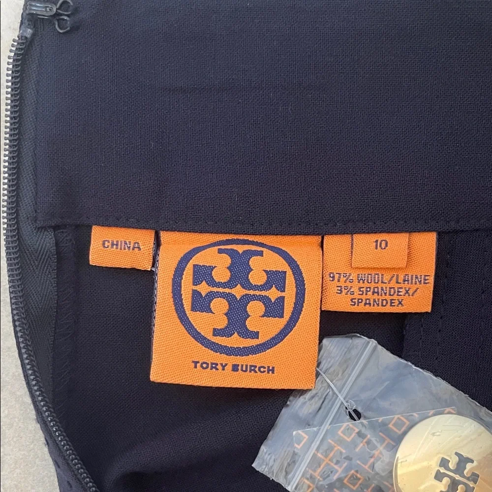 Tory Burch Navy Blue Skirt with Gold Buttons - Picture 2 of 4